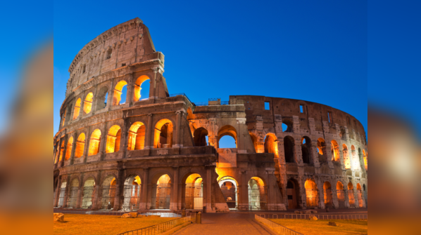 The imposing Colosseum standing as a testament to Roman history