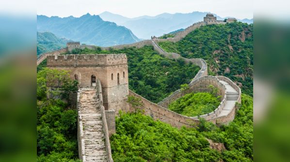The majestic Great Wall of China snaking across the landscape